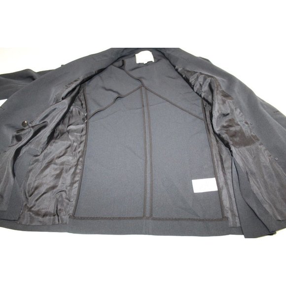 Tibi Black Double Breasted Button Down Blazer Jacket White Piping Women's Size 8 - Picture 4 of 6